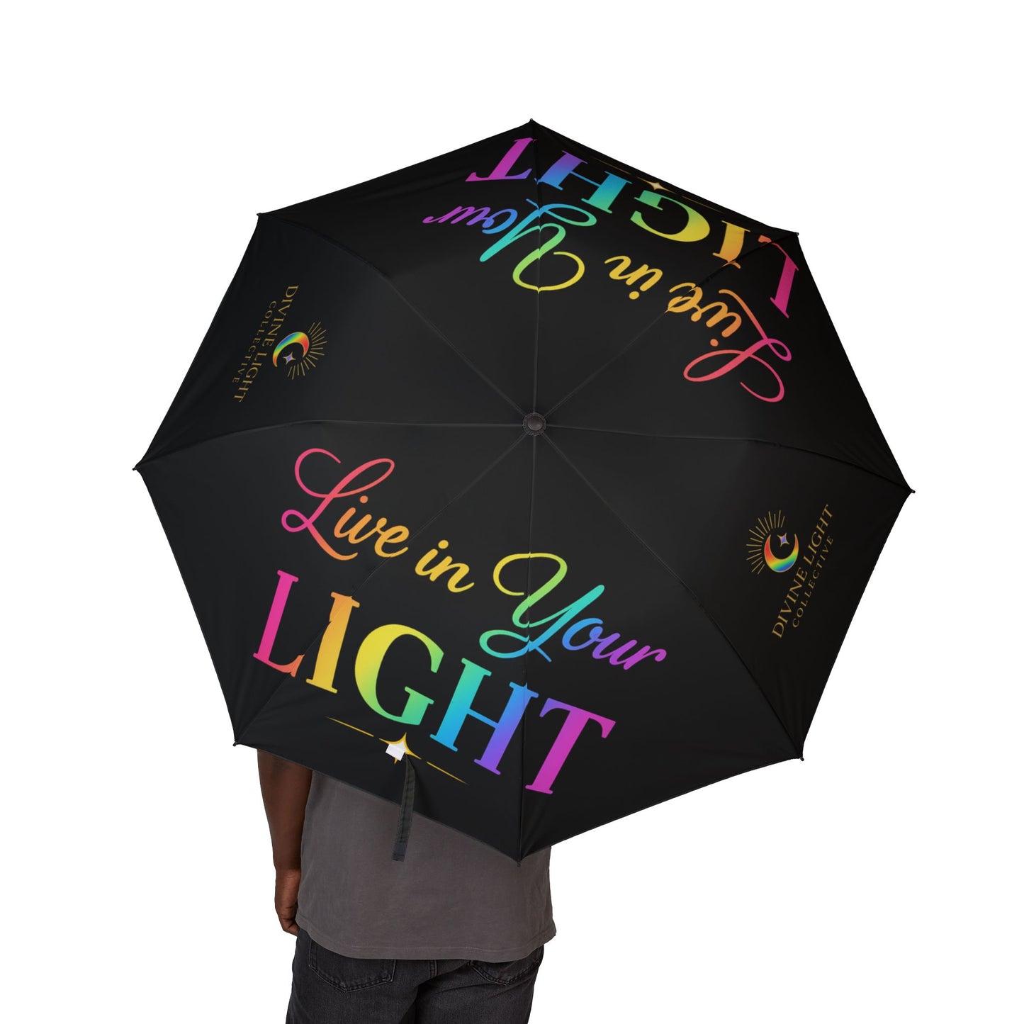 Umbrella — "Live in Your Light" Rainbow Foldable Travel Umbrella