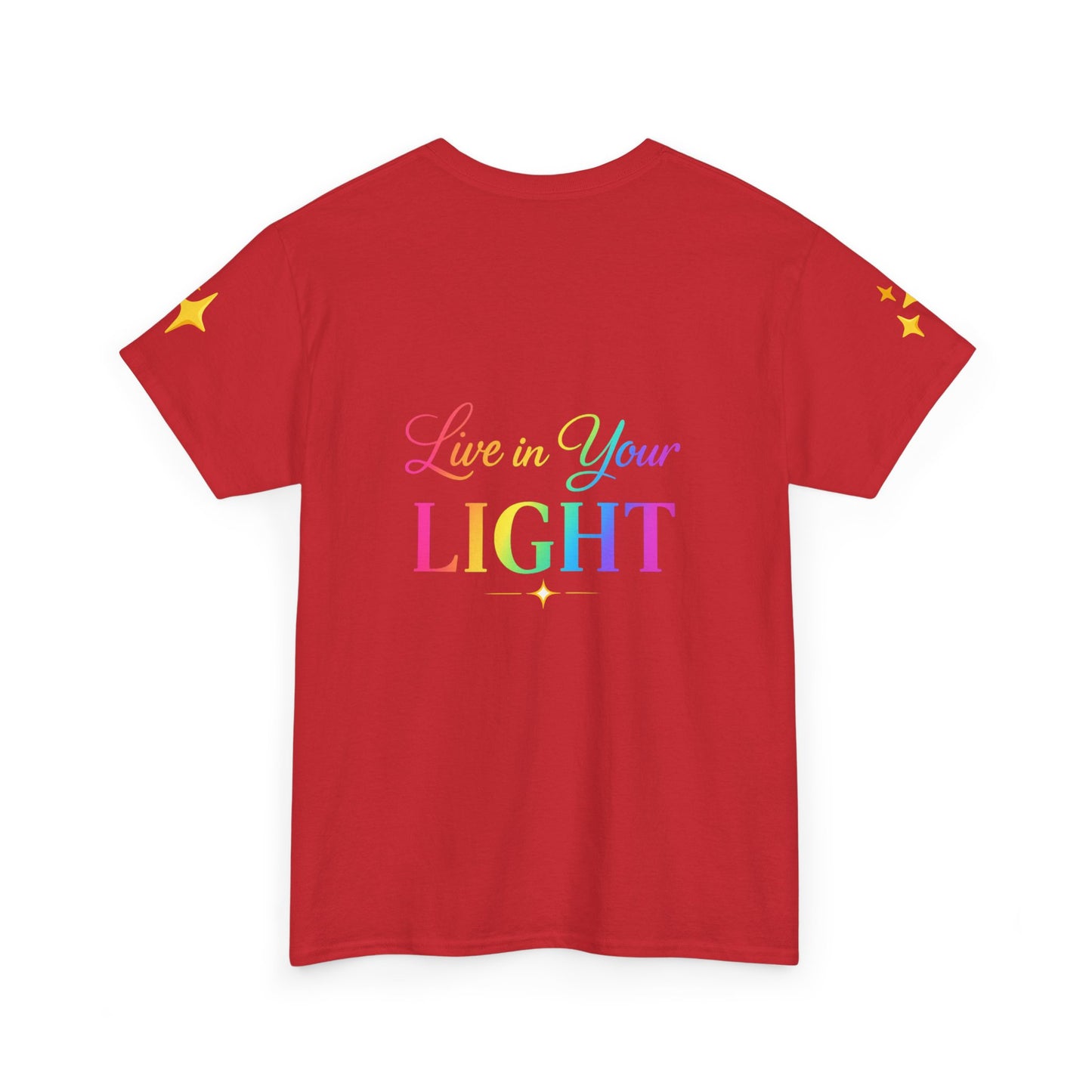 Live in Your Light Tee — Divine Light Collective Rainbow Graphic T-Shirt