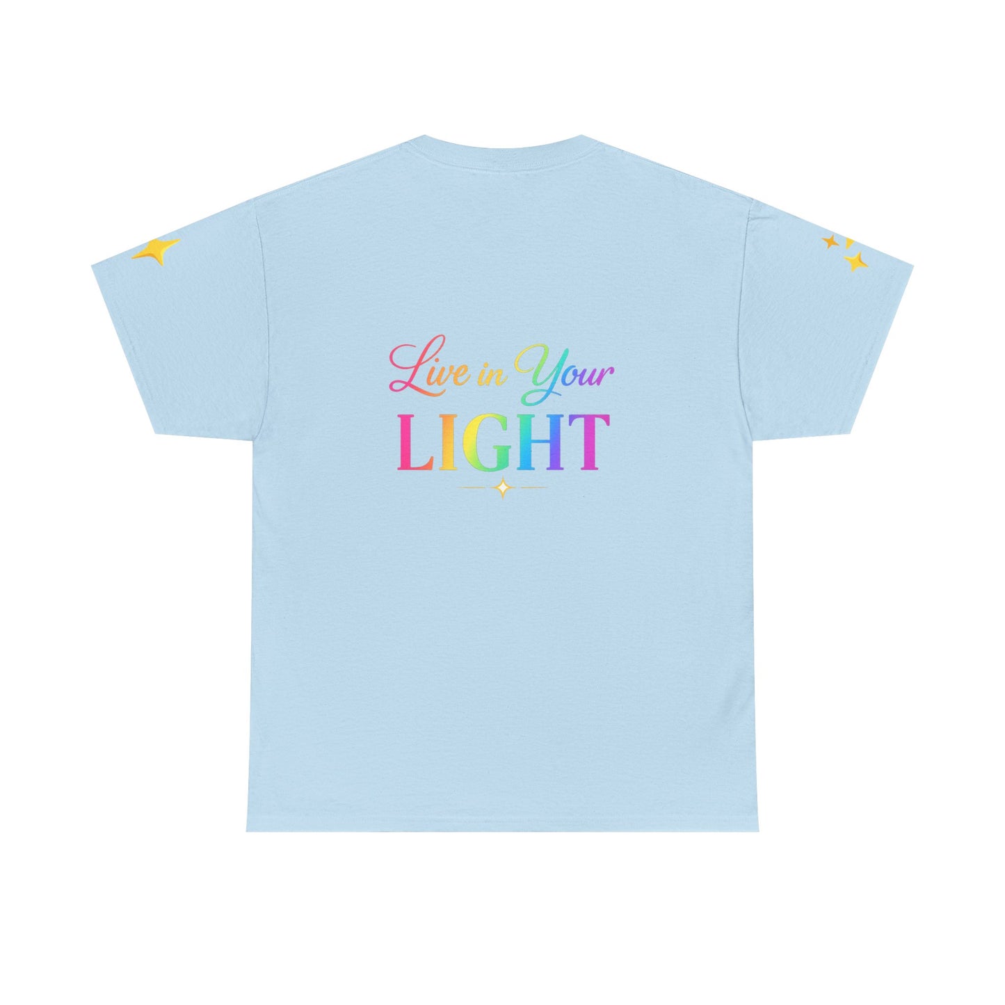 Live in Your Light Tee — Divine Light Collective Rainbow Graphic T-Shirt