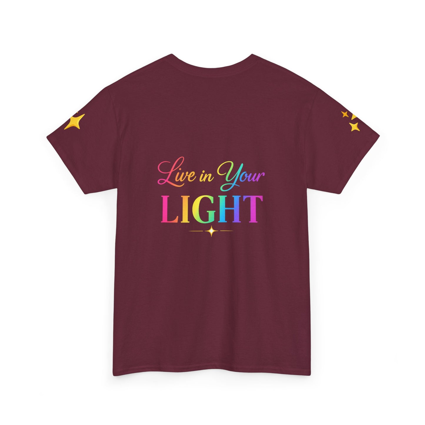 Live in Your Light Tee — Divine Light Collective Rainbow Graphic T-Shirt