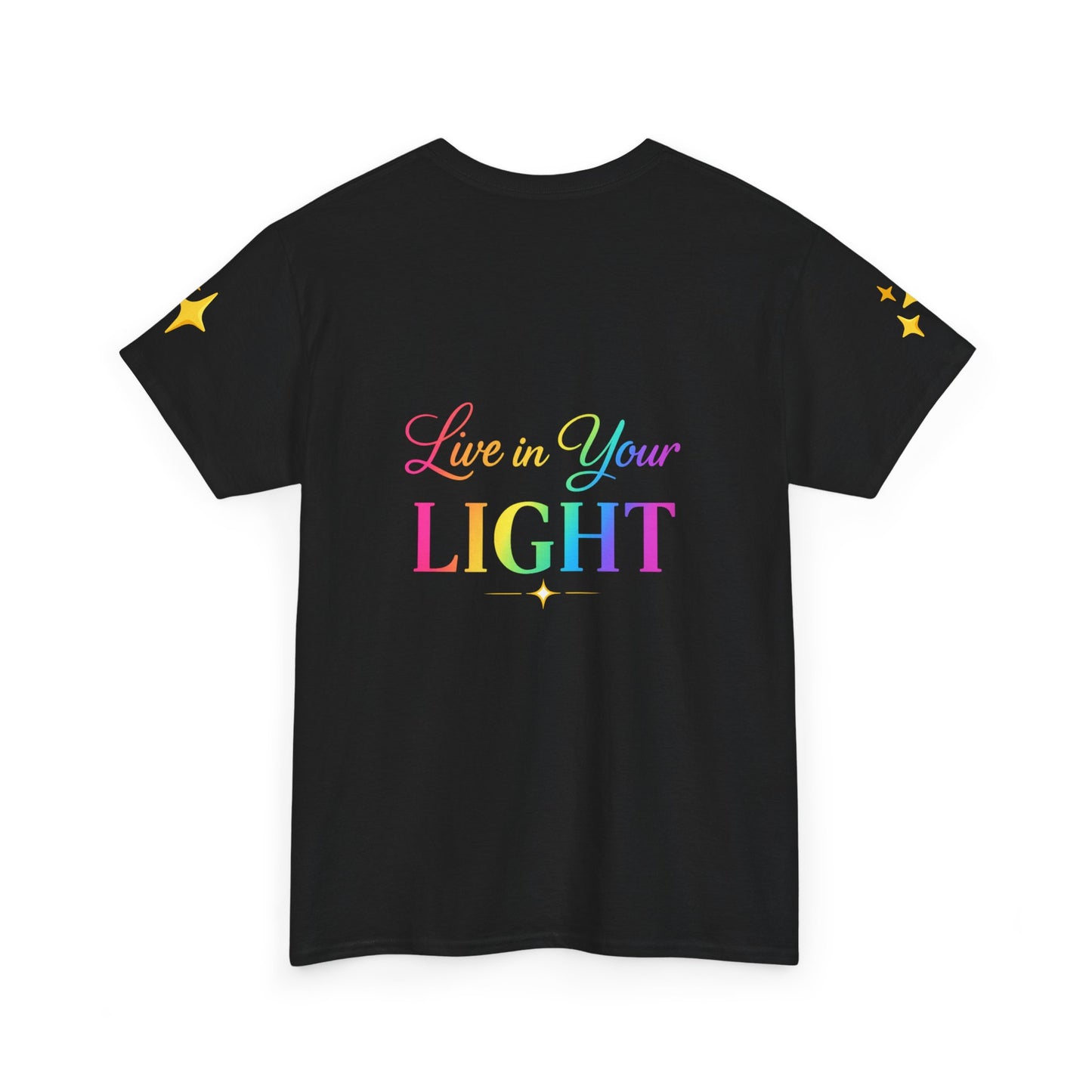 Live in Your Light Tee — Divine Light Collective Rainbow Graphic T-Shirt