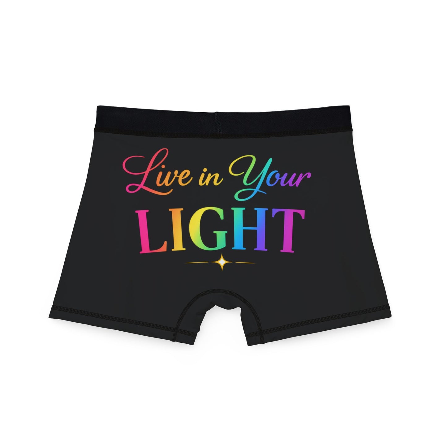 Live in Your Light Rainbow Boxer Briefs — Men's Inspirational Underwear