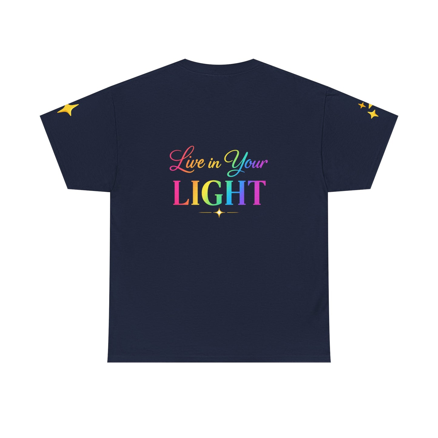 Live in Your Light Tee — Divine Light Collective Rainbow Graphic T-Shirt