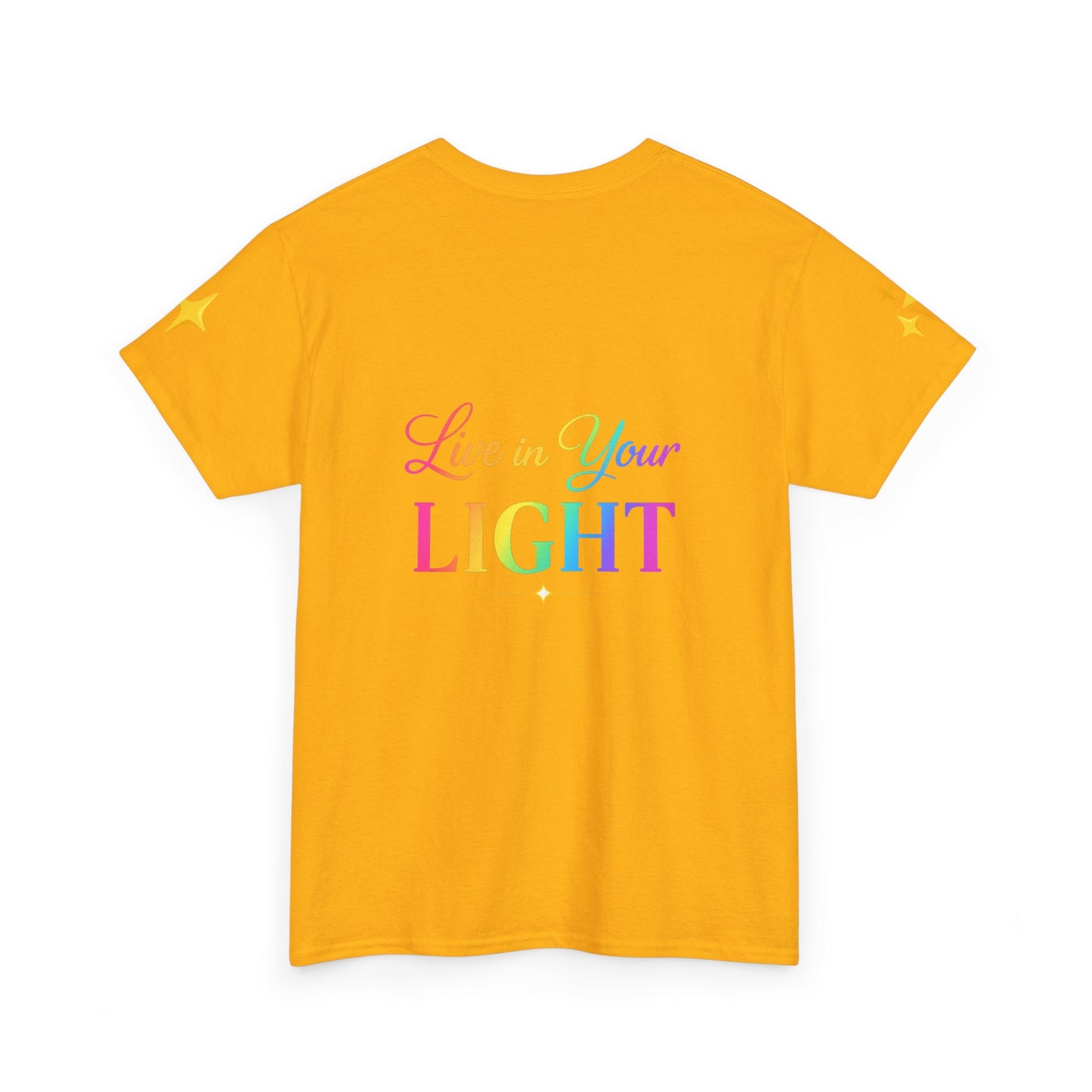 Live in Your Light Tee — Divine Light Collective Rainbow Graphic T-Shirt