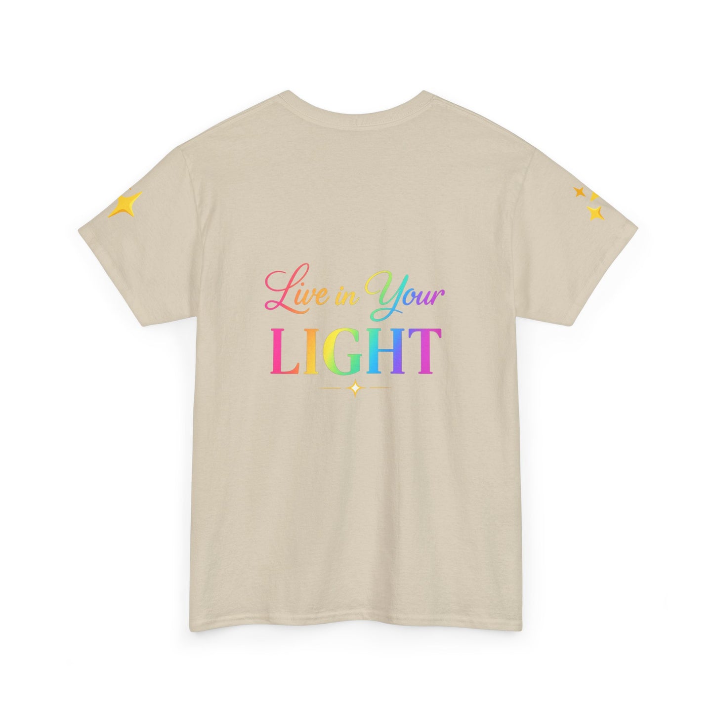 Live in Your Light Tee — Divine Light Collective Rainbow Graphic T-Shirt