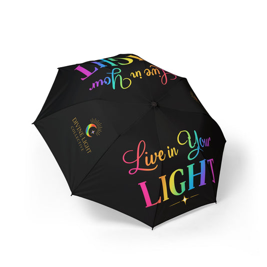 Umbrella — "Live in Your Light" Rainbow Foldable Travel Umbrella