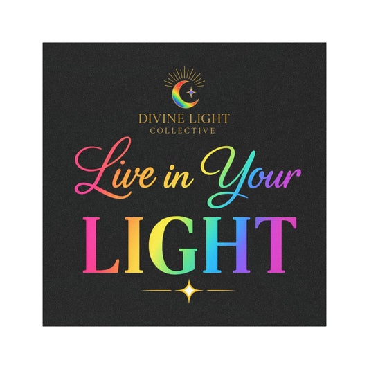 Live in Your Light Car Magnet — Rainbow Inspirational Magnetic Decal