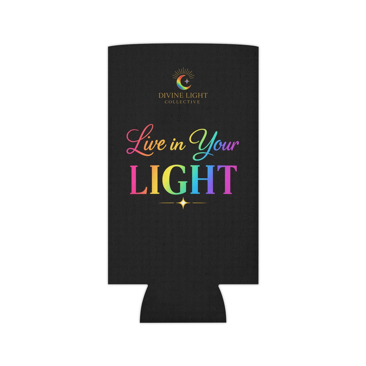 Can Cooler — "Live in Your Light" Rainbow Logo Can Cooler