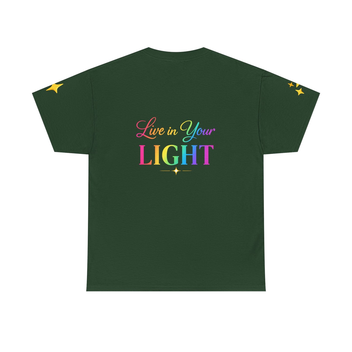 Live in Your Light Tee — Divine Light Collective Rainbow Graphic T-Shirt