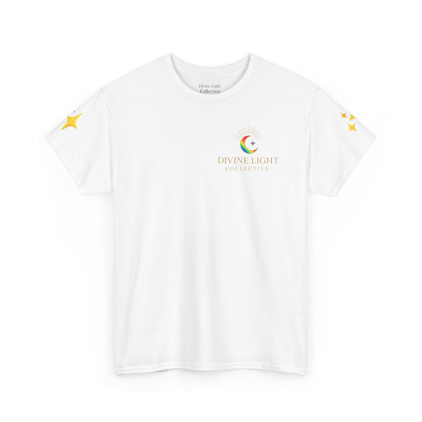 Live in Your Light Tee — Divine Light Collective Rainbow Graphic T-Shirt