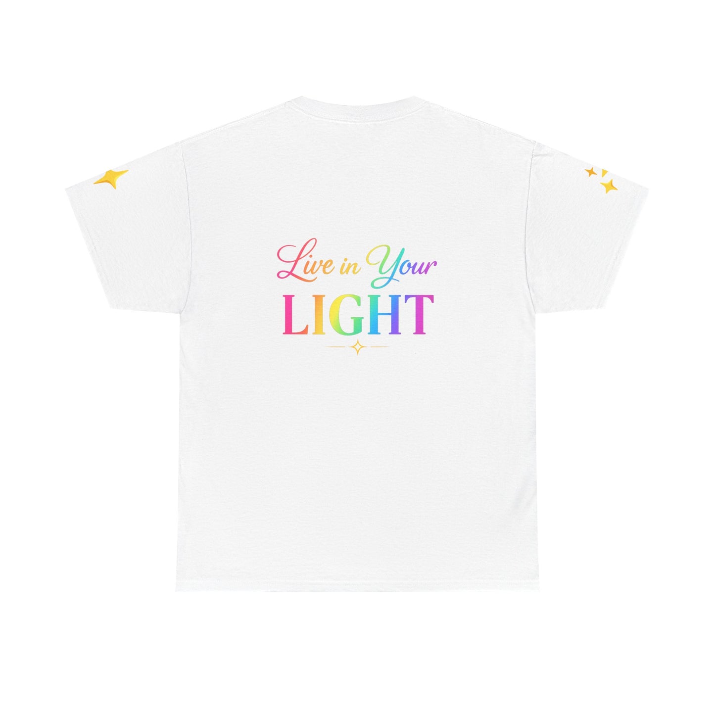 Live in Your Light Tee — Divine Light Collective Rainbow Graphic T-Shirt