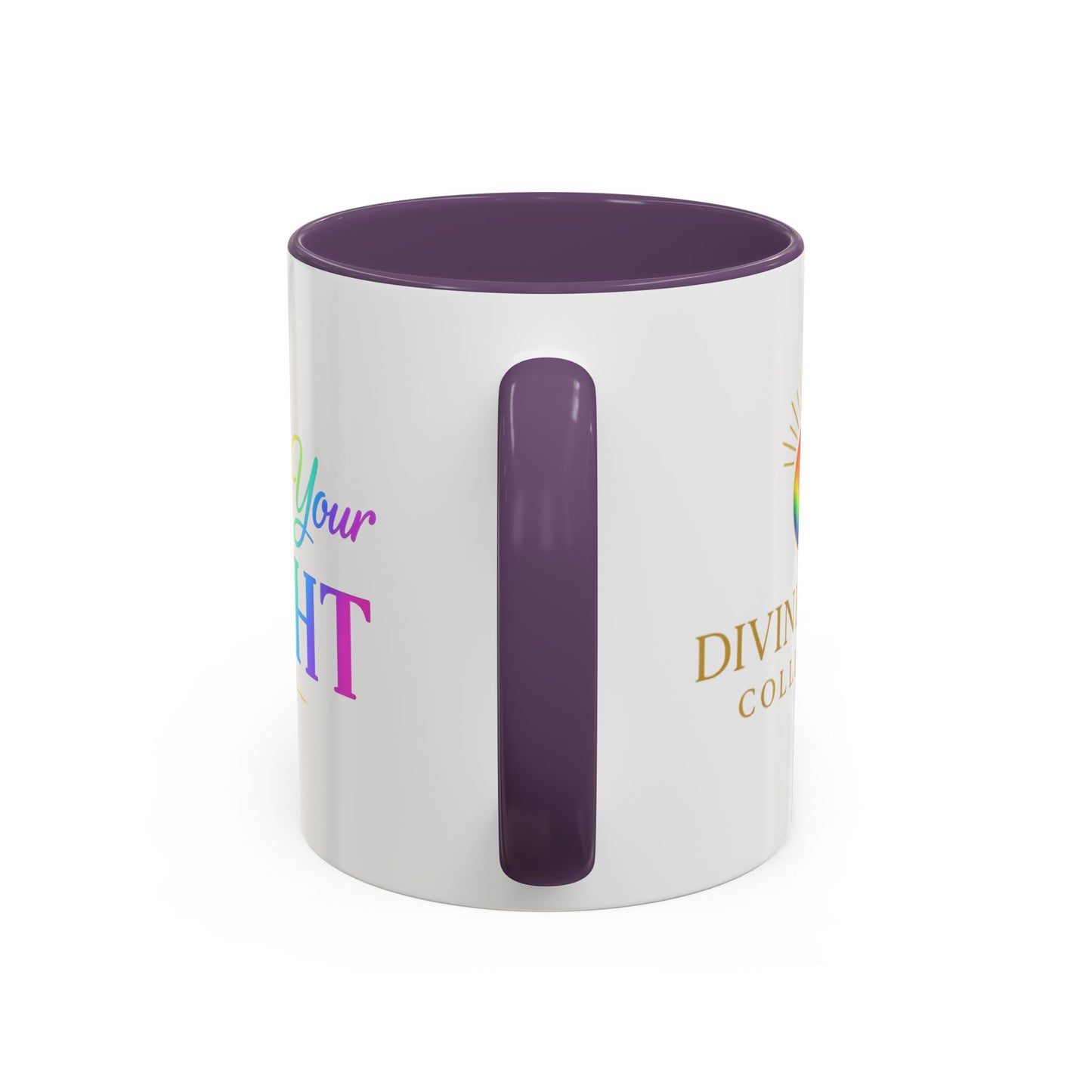 Live in Your Light Accent Coffee Mug — Rainbow Inspirational 11/15oz