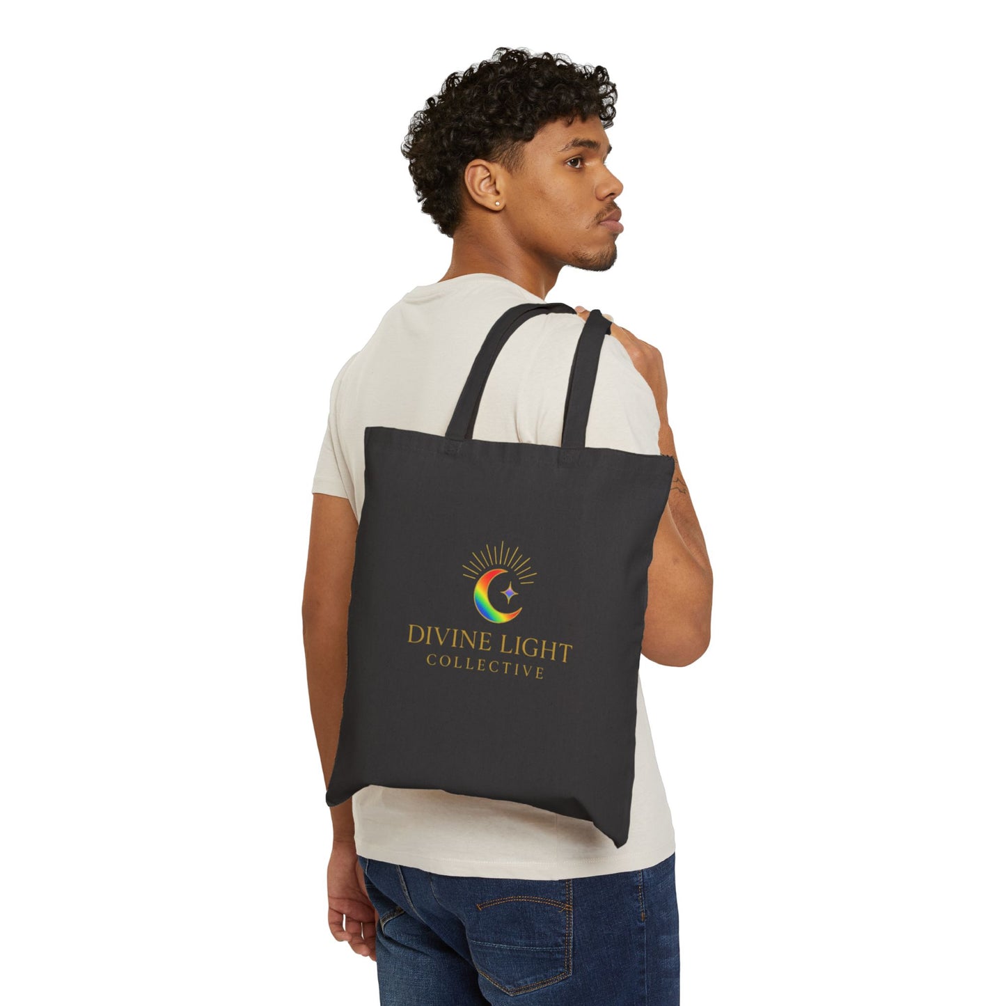 Live In Your Light Canvas Tote Bag – Rainbow Inspirational Eco Shopper
