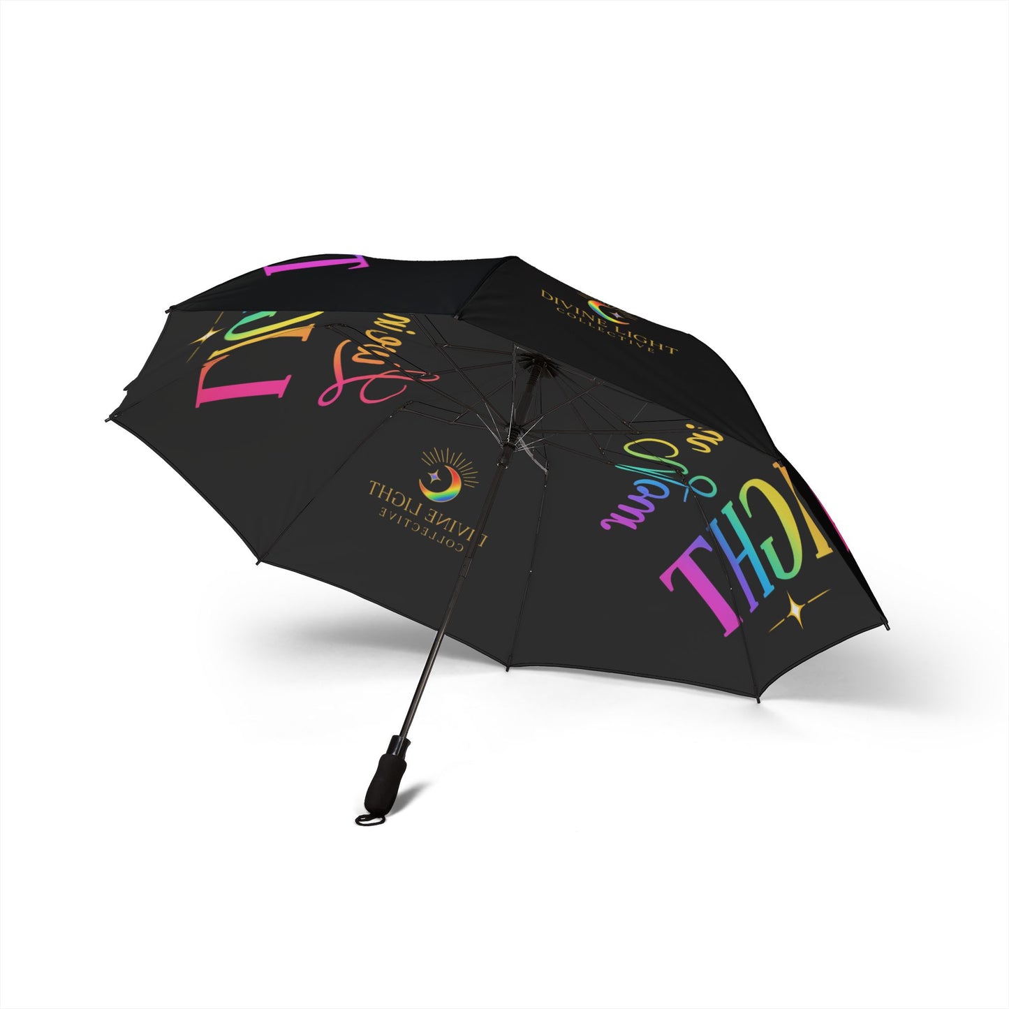 Umbrella — "Live in Your Light" Rainbow Foldable Travel Umbrella