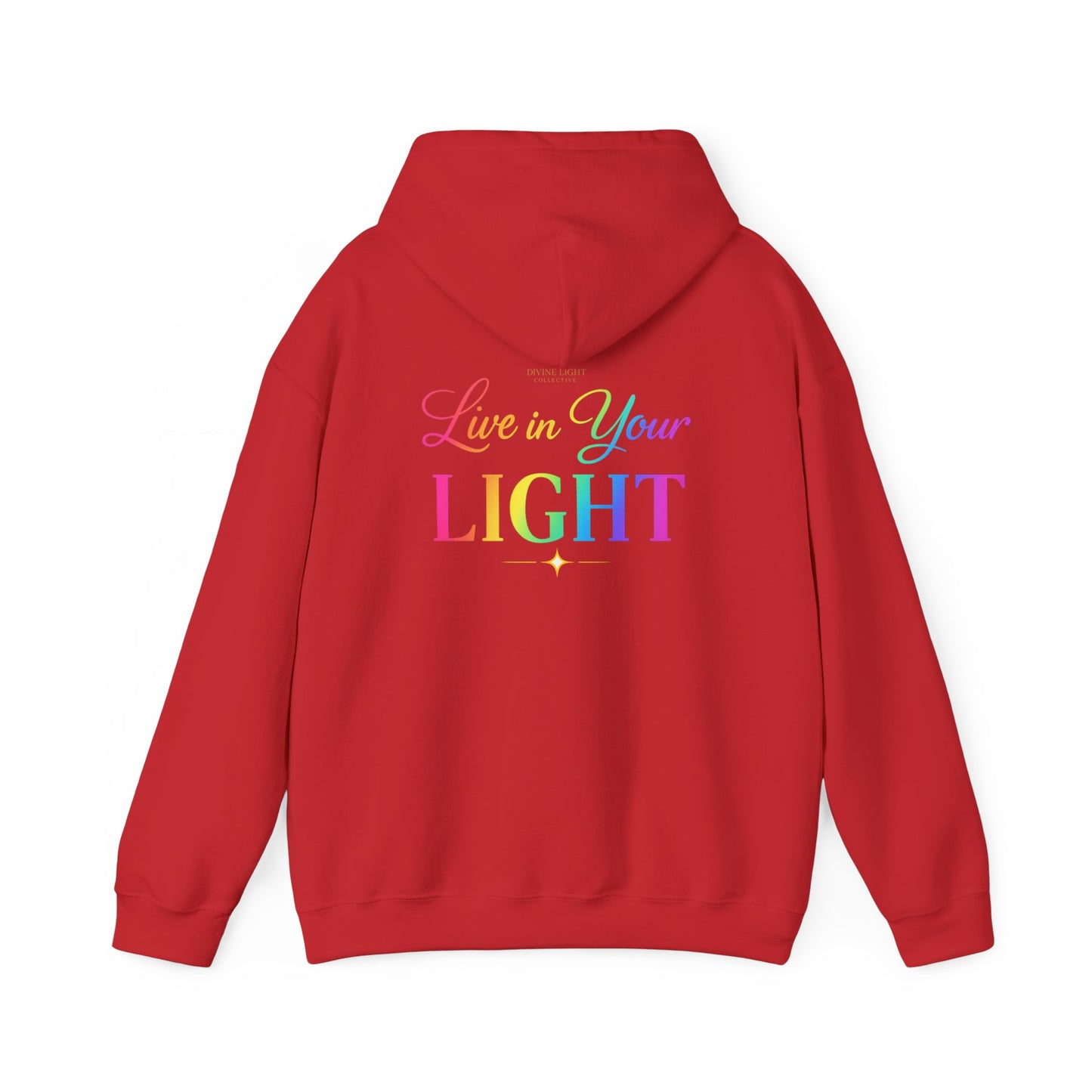 Live in Your Light Hoodie — Rainbow Inspirational Pullover
