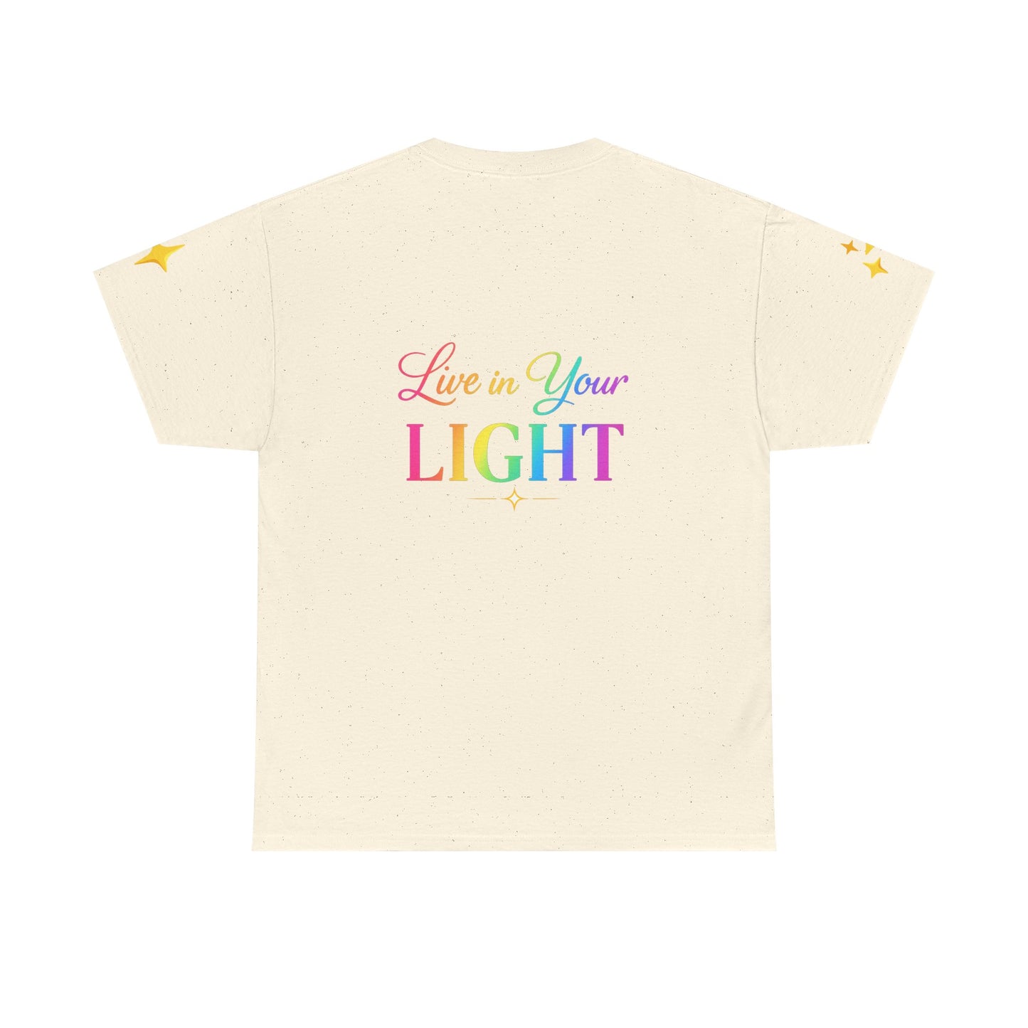 Live in Your Light Tee — Divine Light Collective Rainbow Graphic T-Shirt