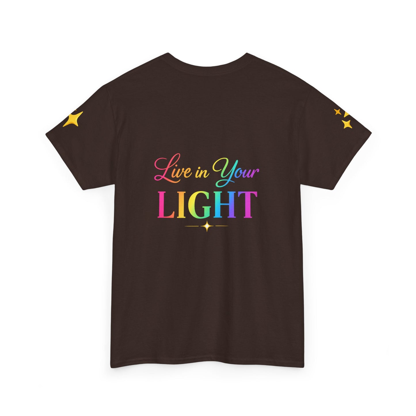 Live in Your Light Tee — Divine Light Collective Rainbow Graphic T-Shirt