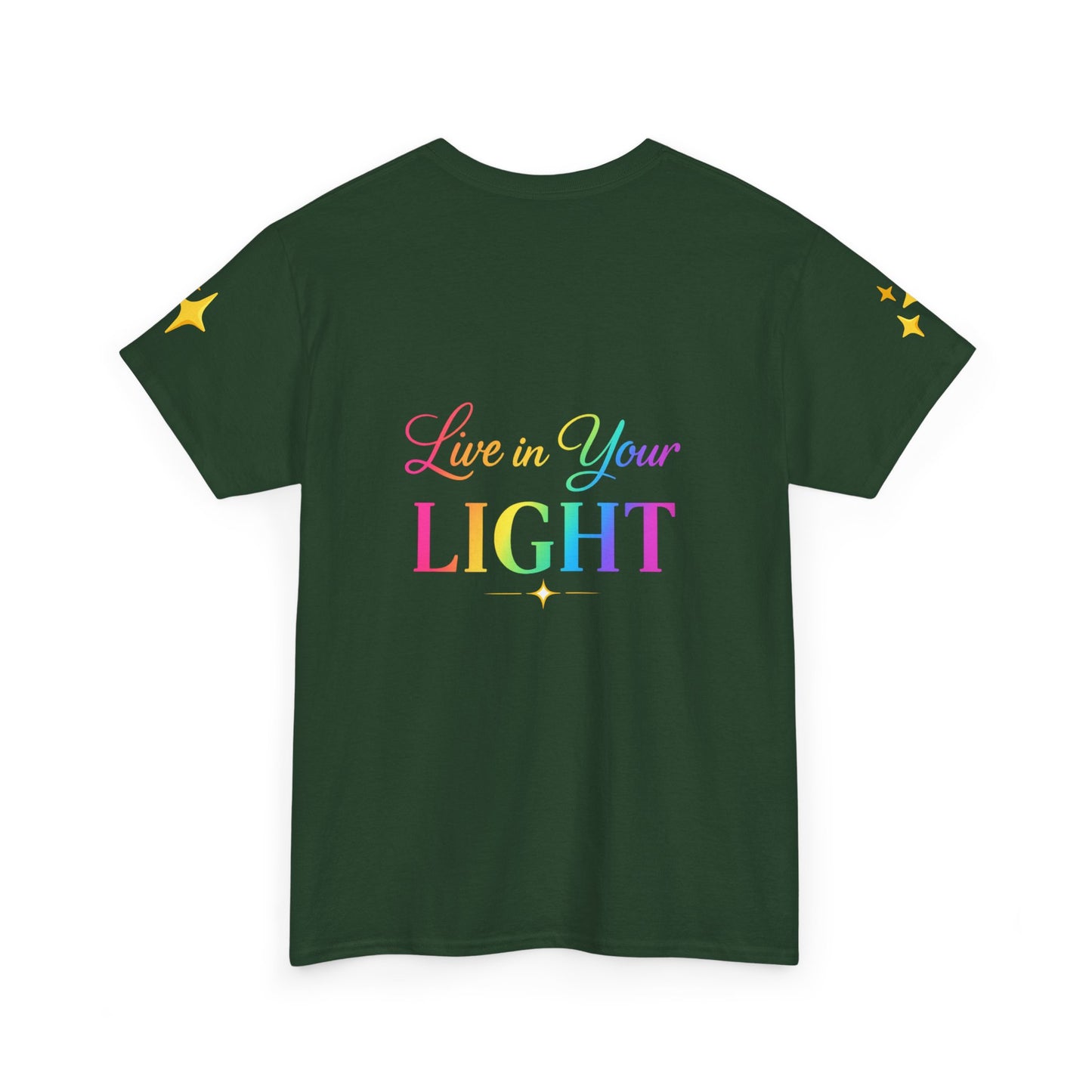 Live in Your Light Tee — Divine Light Collective Rainbow Graphic T-Shirt