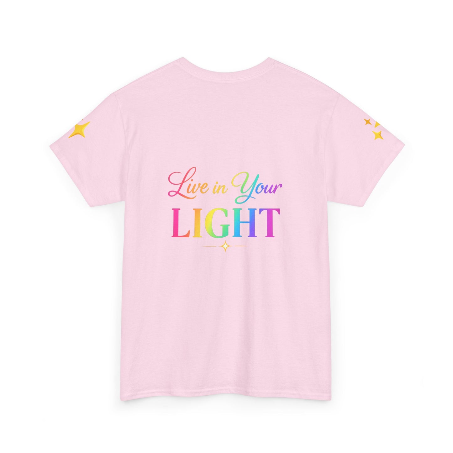 Live in Your Light Tee — Divine Light Collective Rainbow Graphic T-Shirt