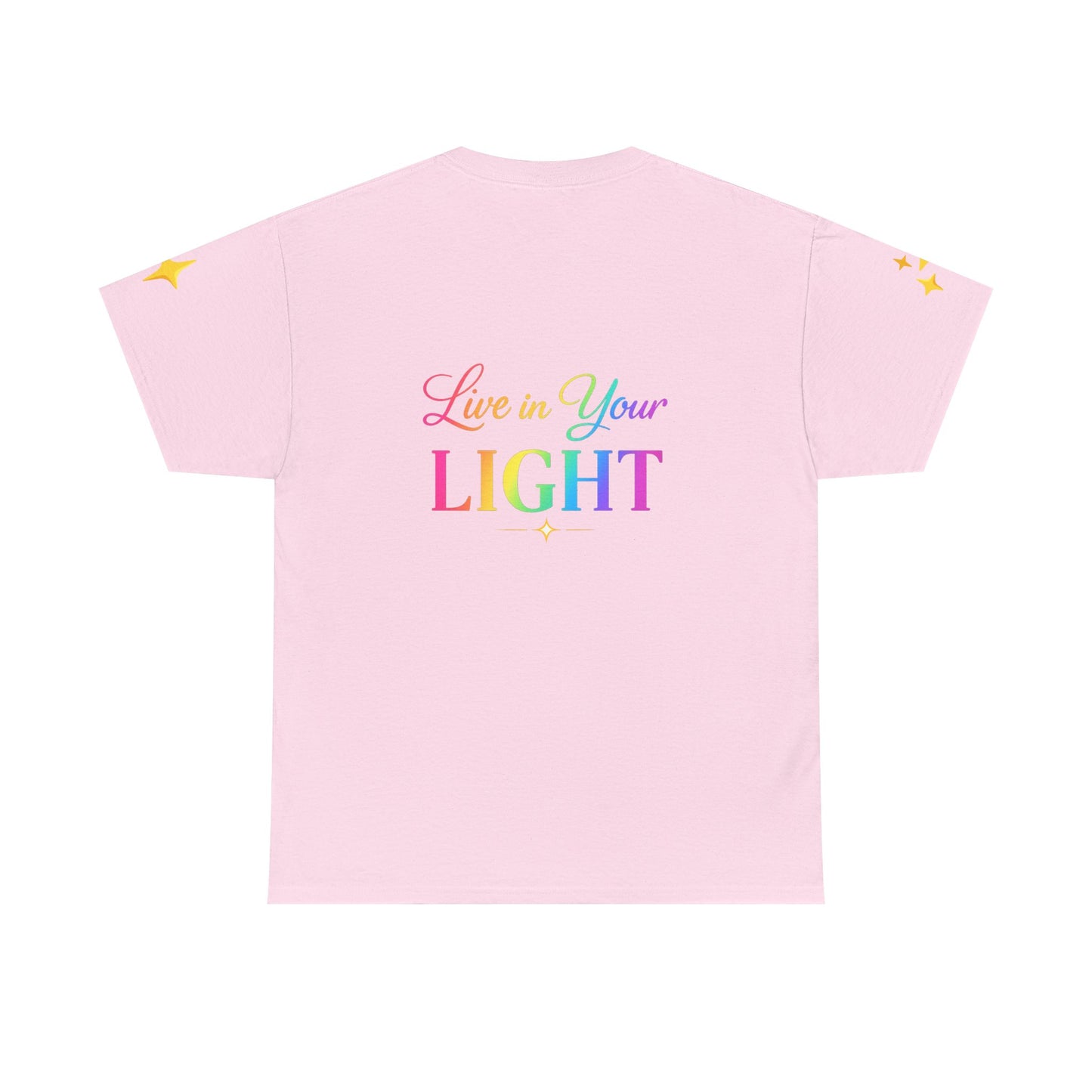 Live in Your Light Tee — Divine Light Collective Rainbow Graphic T-Shirt