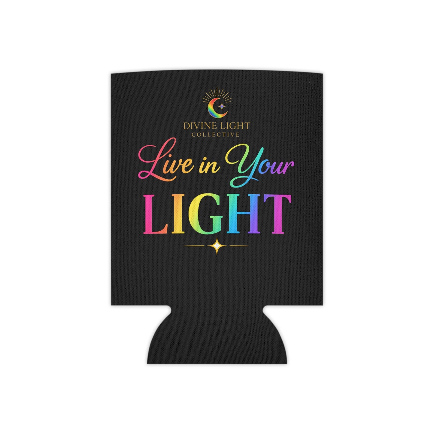 Can Cooler — "Live in Your Light" Rainbow Logo Can Cooler