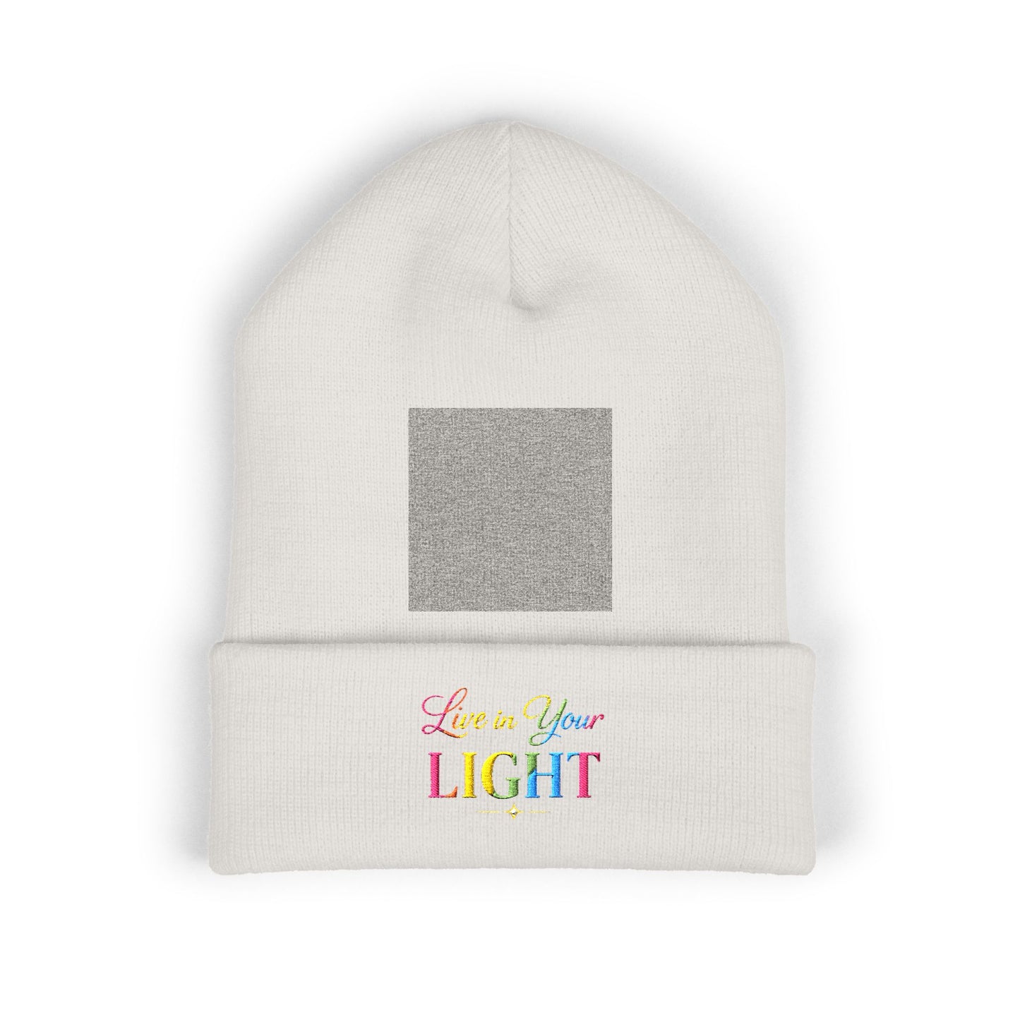 Embroidered "Live Your Light" Cuffed Beanie