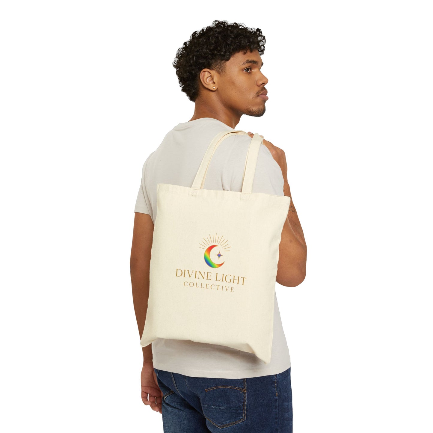 Live In Your Light Canvas Tote Bag – Rainbow Inspirational Eco Shopper