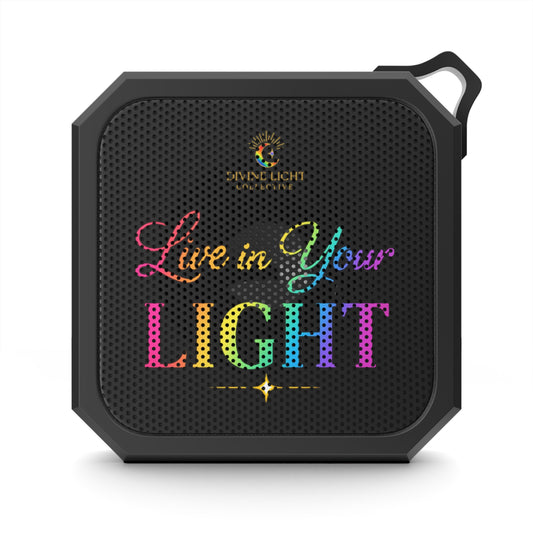 Outdoor Bluetooth Speaker — "Live in Your Light" Rainbow Design