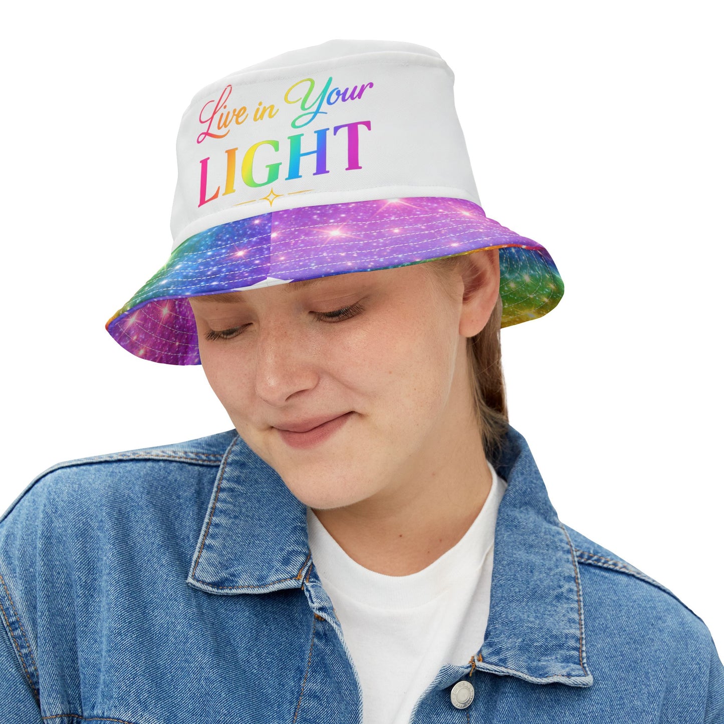 Live in Your Light Rainbow Bucket Hat