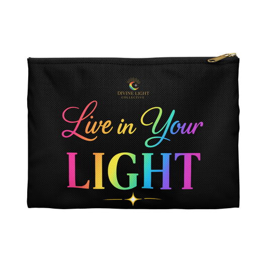 Live In Your Light Rainbow Accessory Pouch