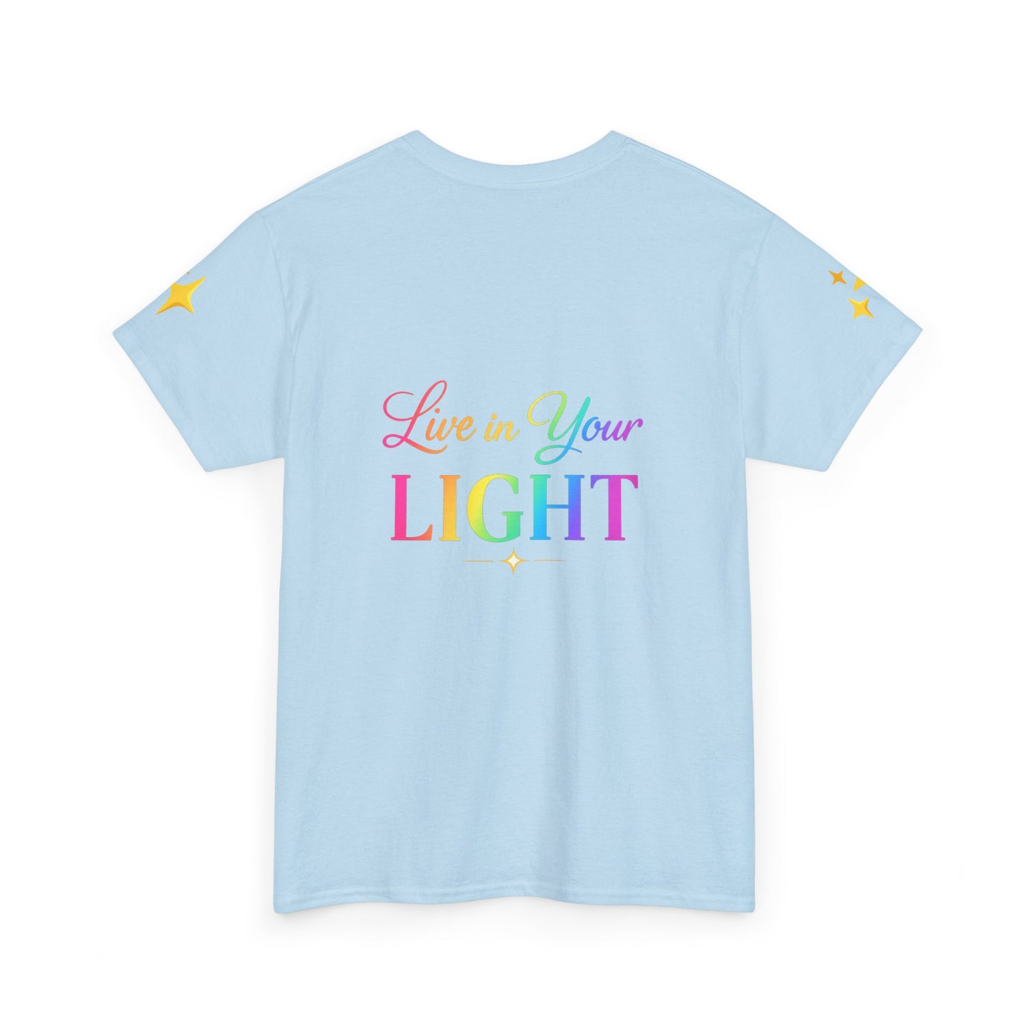 Live in Your Light Tee — Divine Light Collective Rainbow Graphic T-Shirt