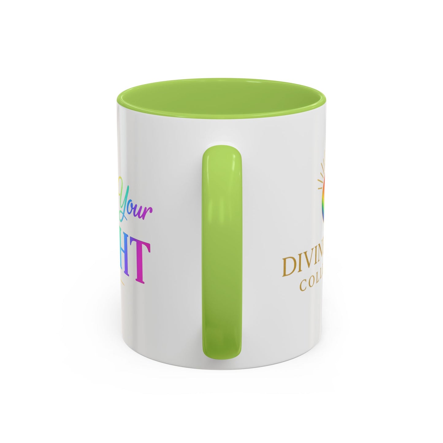 Live in Your Light Accent Coffee Mug — Rainbow Inspirational 11/15oz