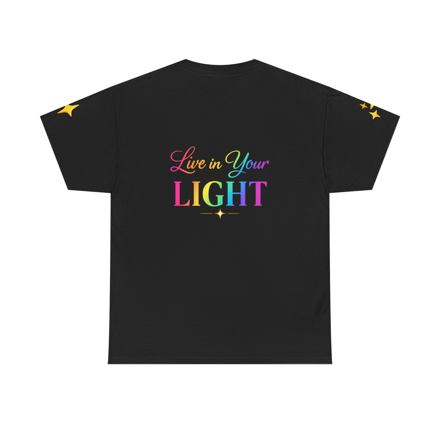 Live in Your Light Tee — Divine Light Collective Rainbow Graphic T-Shirt