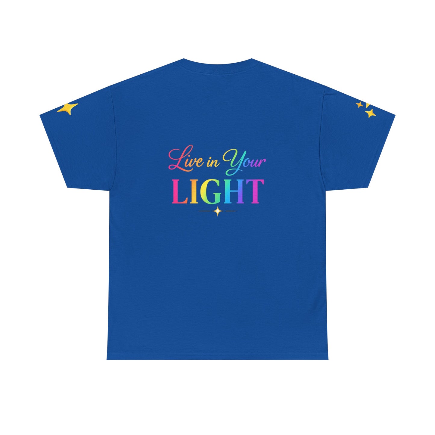 Live in Your Light Tee — Divine Light Collective Rainbow Graphic T-Shirt