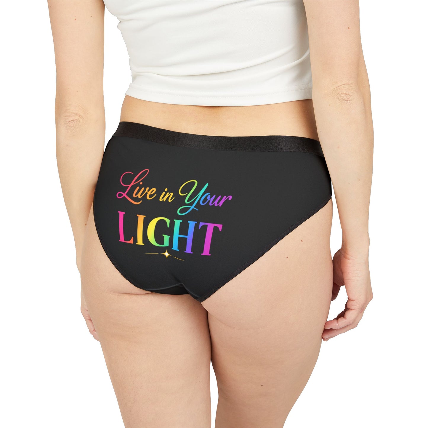 Live In Your Light Rainbow Bikini Briefs — Inspirational Women's Underwear