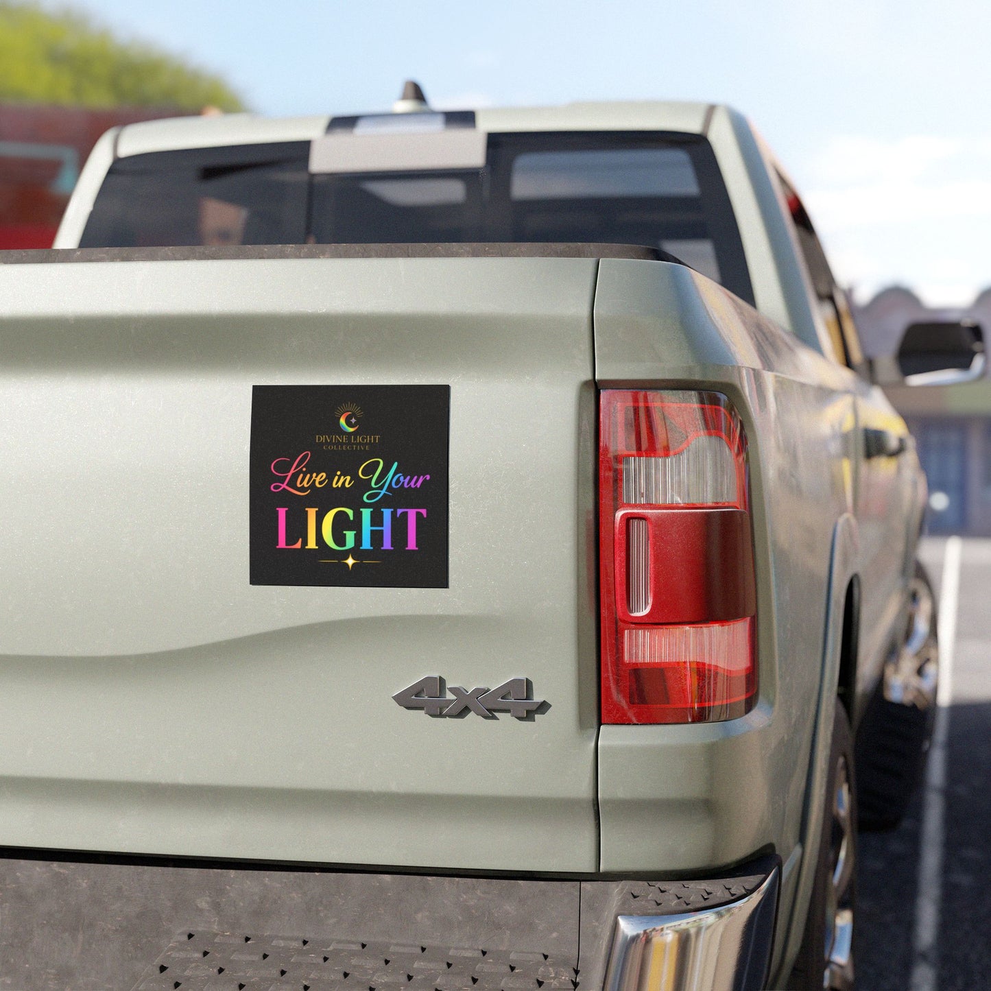 Live in Your Light Car Magnet — Rainbow Inspirational Magnetic Decal