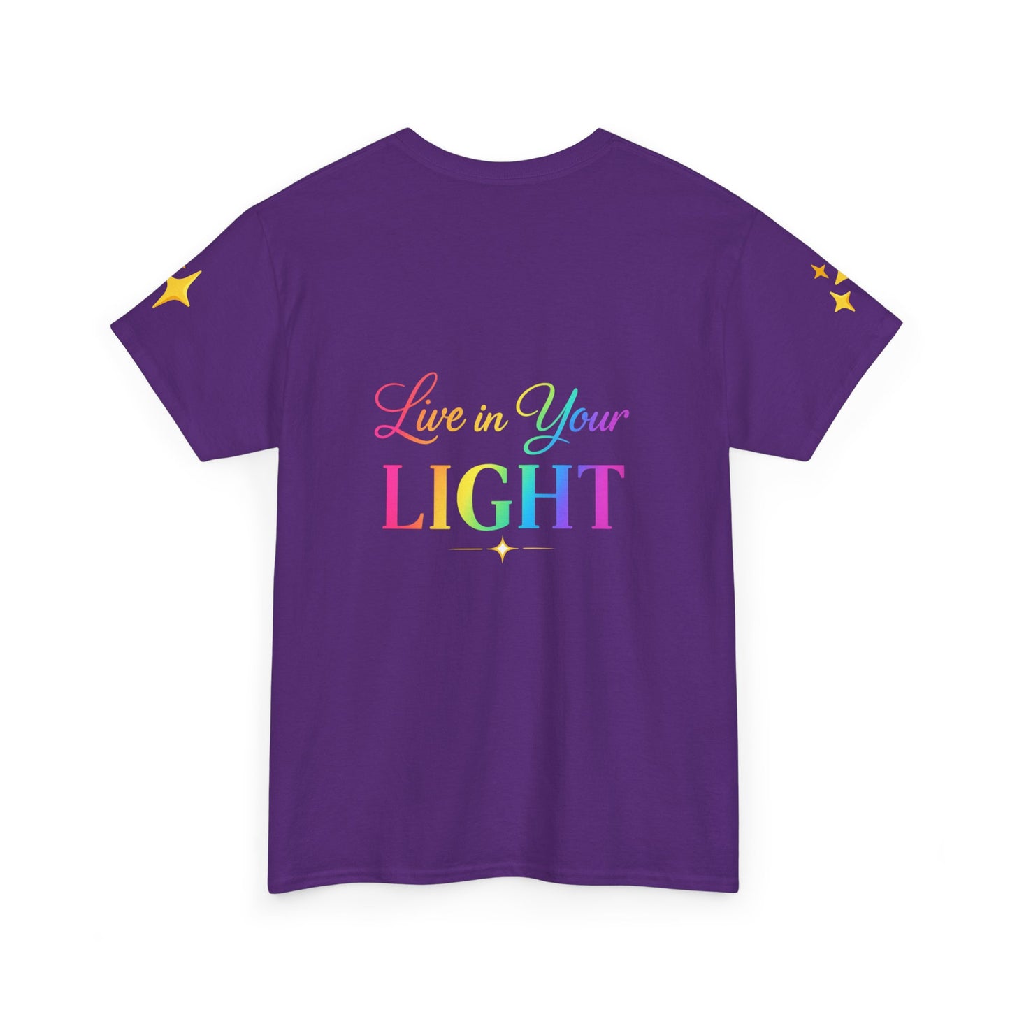 Live in Your Light Tee — Divine Light Collective Rainbow Graphic T-Shirt
