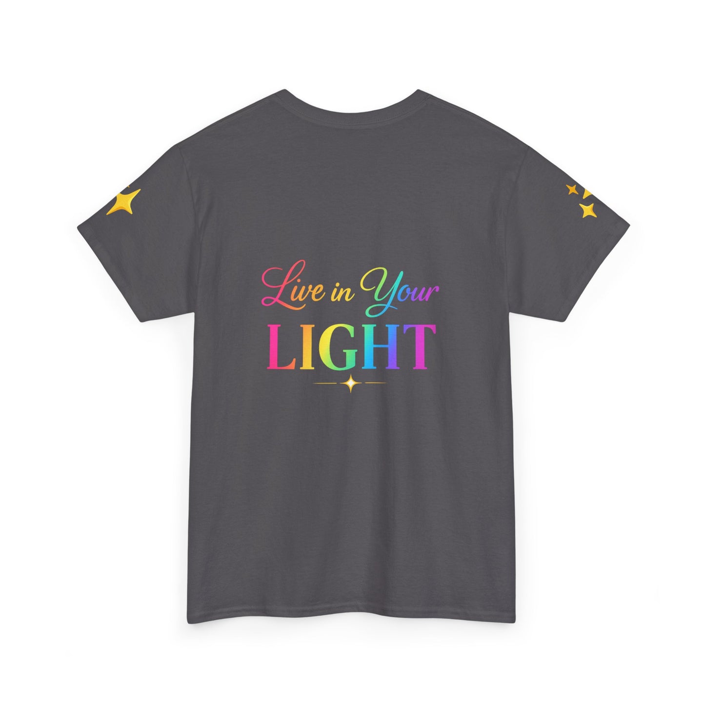Live in Your Light Tee — Divine Light Collective Rainbow Graphic T-Shirt