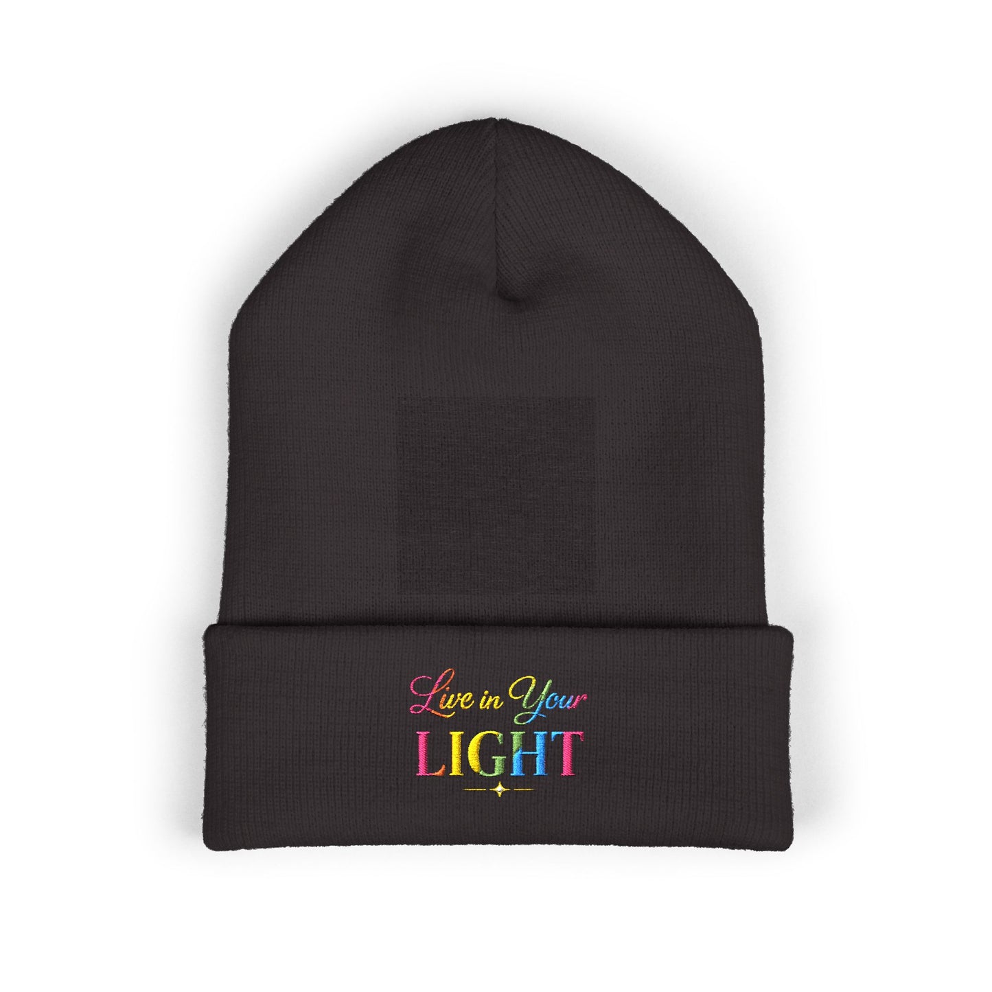 Embroidered "Live Your Light" Cuffed Beanie