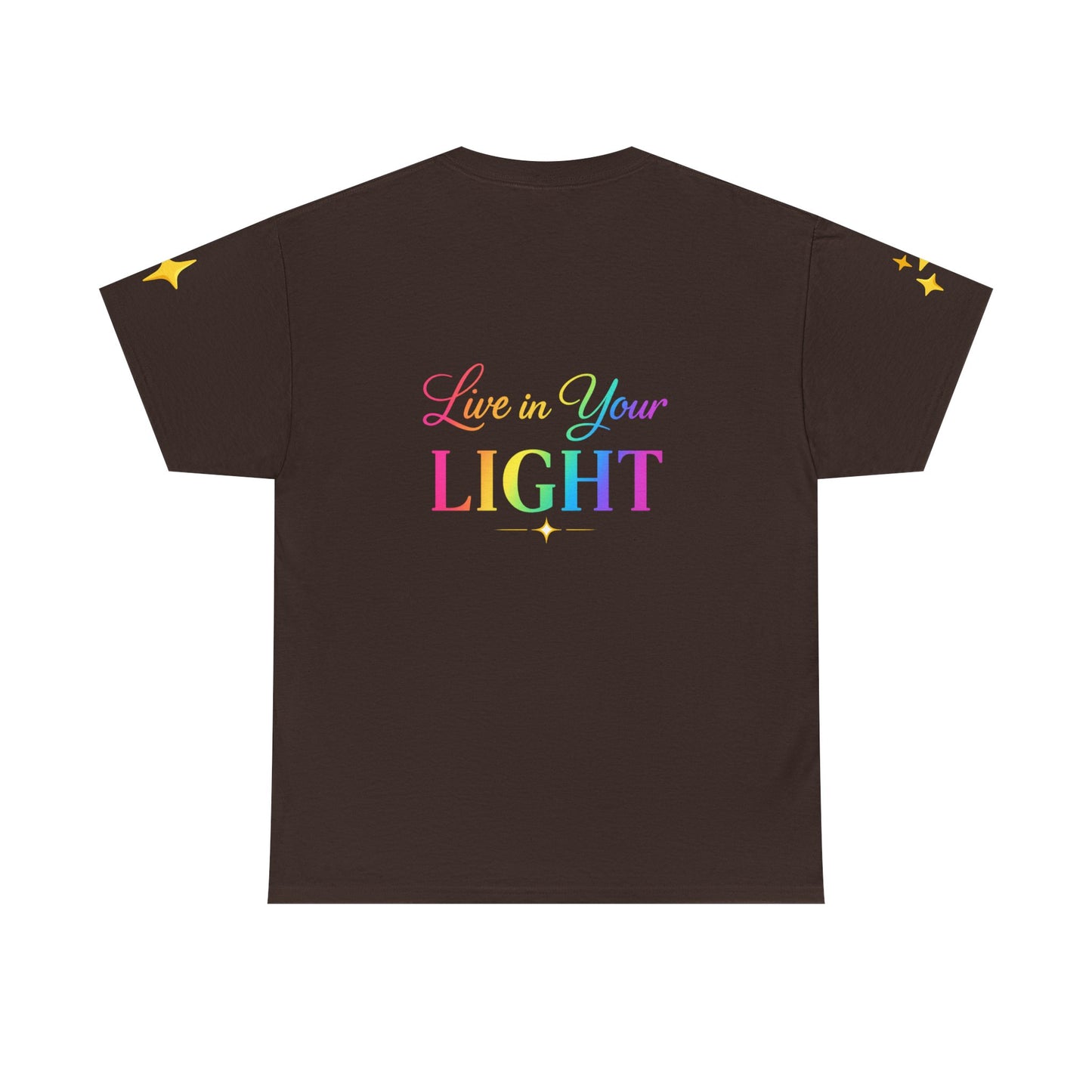 Live in Your Light Tee — Divine Light Collective Rainbow Graphic T-Shirt