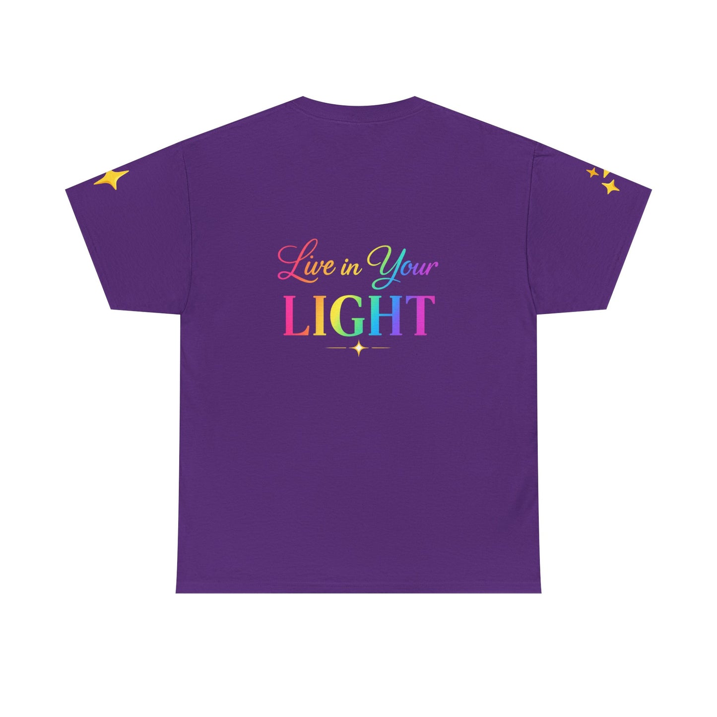 Live in Your Light Tee — Divine Light Collective Rainbow Graphic T-Shirt