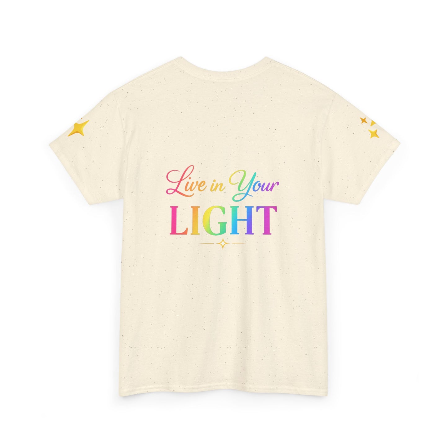 Live in Your Light Tee — Divine Light Collective Rainbow Graphic T-Shirt